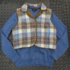 Plaid Quilted Vest + Banana Republic Merino Wool Sweater Bundle